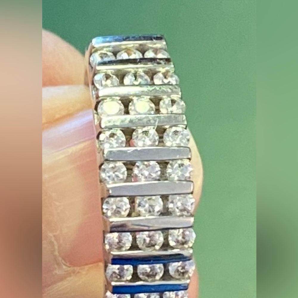 Diamonique Silver Multi-Row Ring - image 4